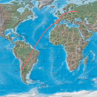 Flight Santiago-Madrid-Moscow